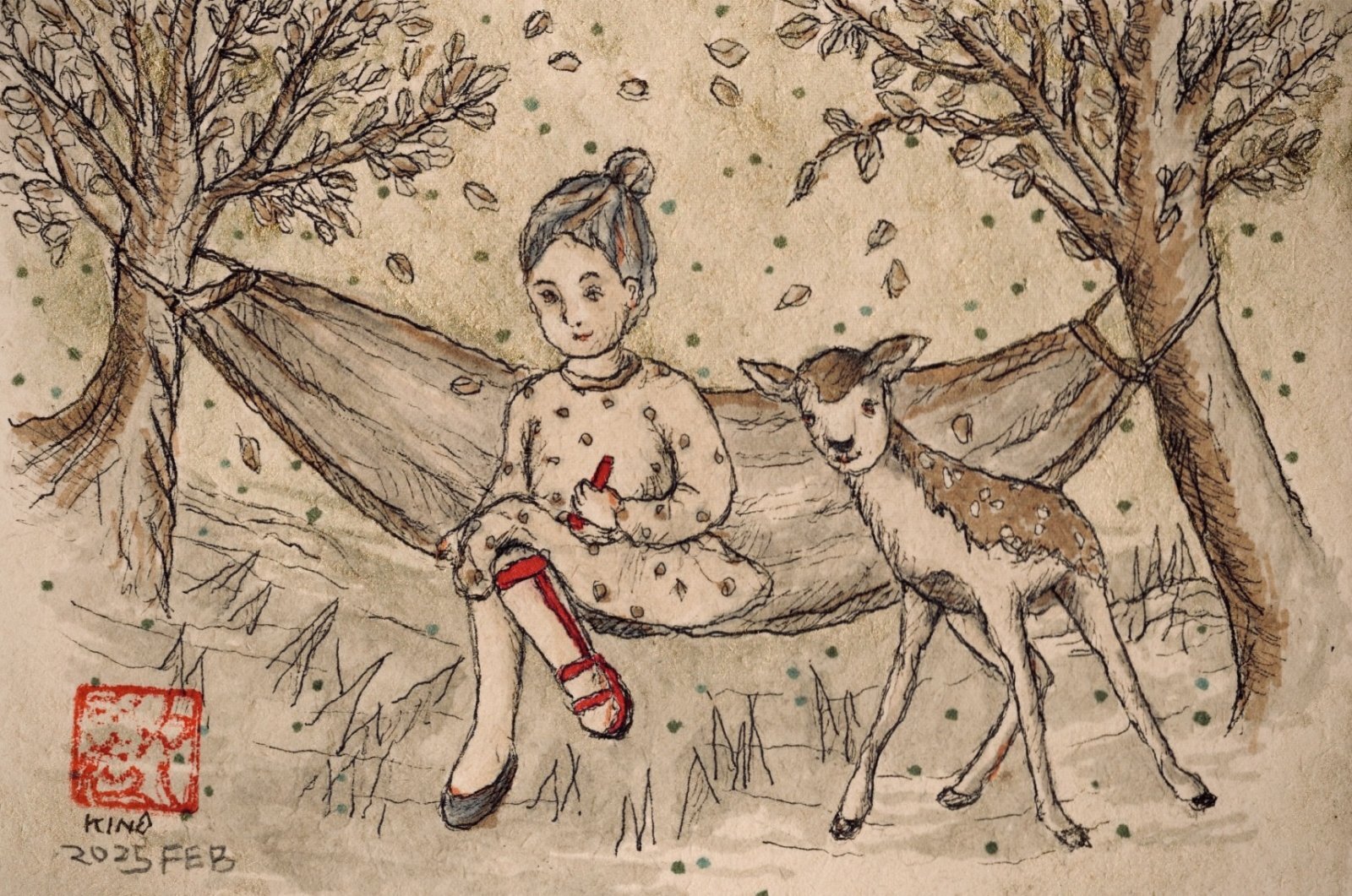  「装具と、利き手じゃない方の手で絵を描く私」 ③ 